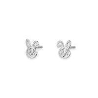 Outlined Bunny Stud Earrings (Silver)