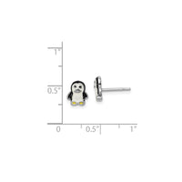 Enamel Penguin Stud Earrings (Silver)