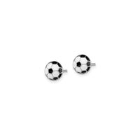 Emajlirane naušnice s nogometnom loptom (srebrne)
