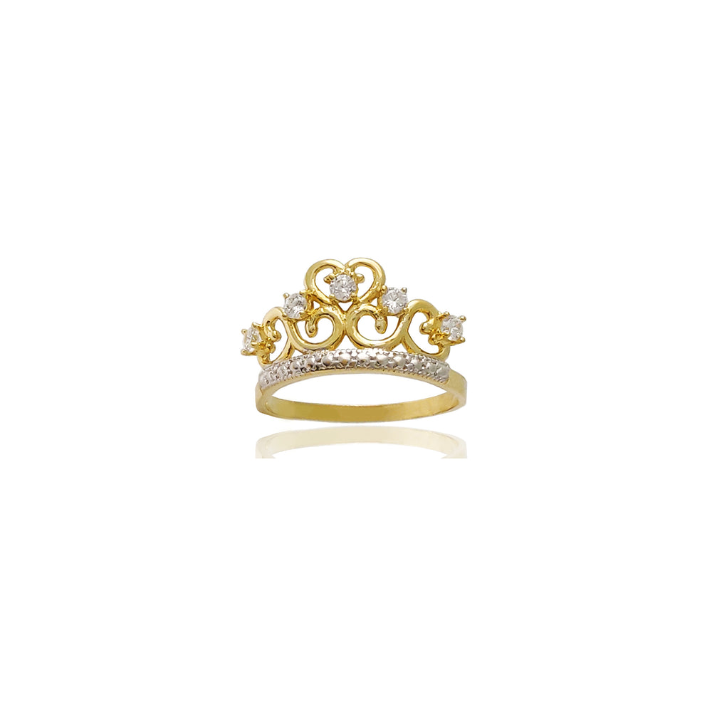 Princess Crown Heart CZ Ring (14K)