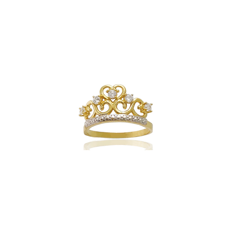 Princess Crown Heart CZ Ring (14K)