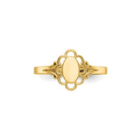 Filigree Oval Flower Signet Kid's Ring (14K)