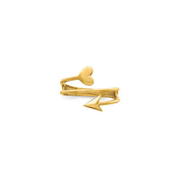 Glossy Arrowhead & Heart Ring (14K)