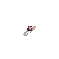 July Cz Flower Baby-Sized Ring ( Silver)