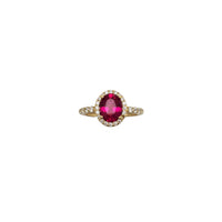 Oval Shape  CZ Stone Ring (14K)