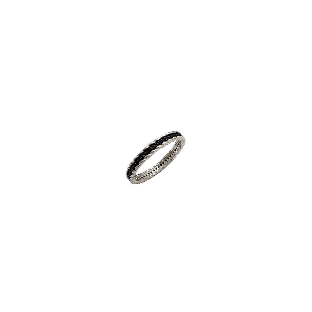 Black Onyx Eternity Ring (Silver)