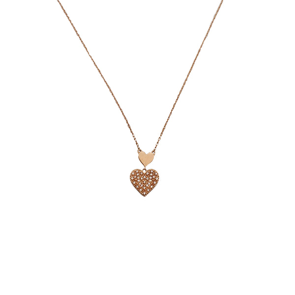 Cubic Zirconia Hearts Fancy Necklace 10K)