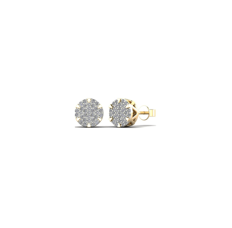 Round Diamond Cluster Stud Earrings (14K)