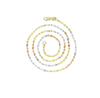 Tricolor Moon Cut Chain (14K)