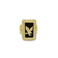 Prezidentský prsteň s obdĺžnikom Halo Eagle (14K) Popular Jewelry New York