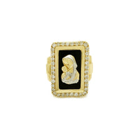Ուղղանկյուն Halo Virgin Mary նախագահական մատանին (14K) Popular Jewelry Նյու Յորք