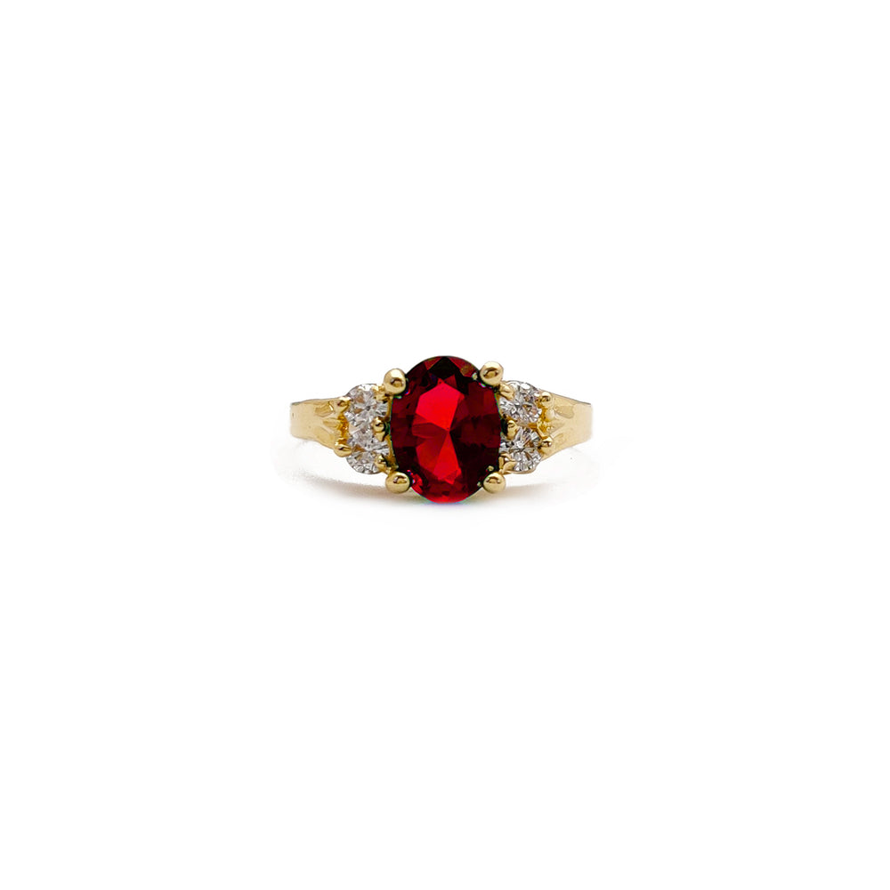 Red Oval Stone Ring (14K) Popular Jewelry New York