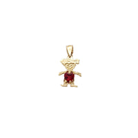 Red Stone Little Girl Pendant (14K) Popular Jewelry New York