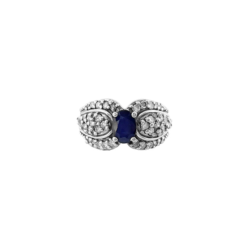 Regal Sapphire Diamond Cocktail Ring (14K) Popular Jewelry New York