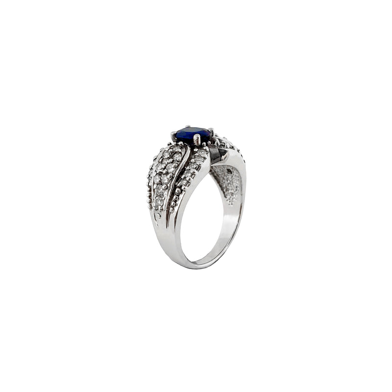 Regal Sapphire Diamond Cocktail Ring (14K) Popular Jewelry New York