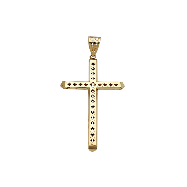 Reversible Patterned Cross Pendant (14K) Popular Jewelry New York