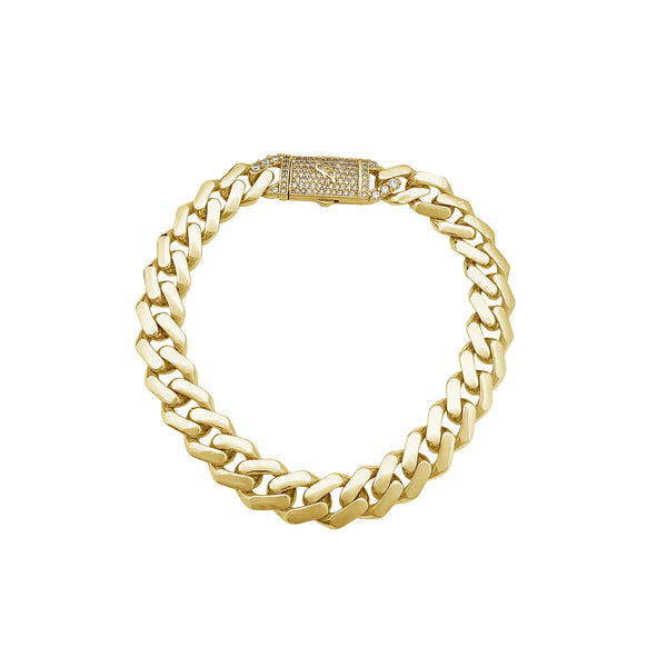 Lightweight Monaco Yellow Iced-Out Lock Anklet (14K)