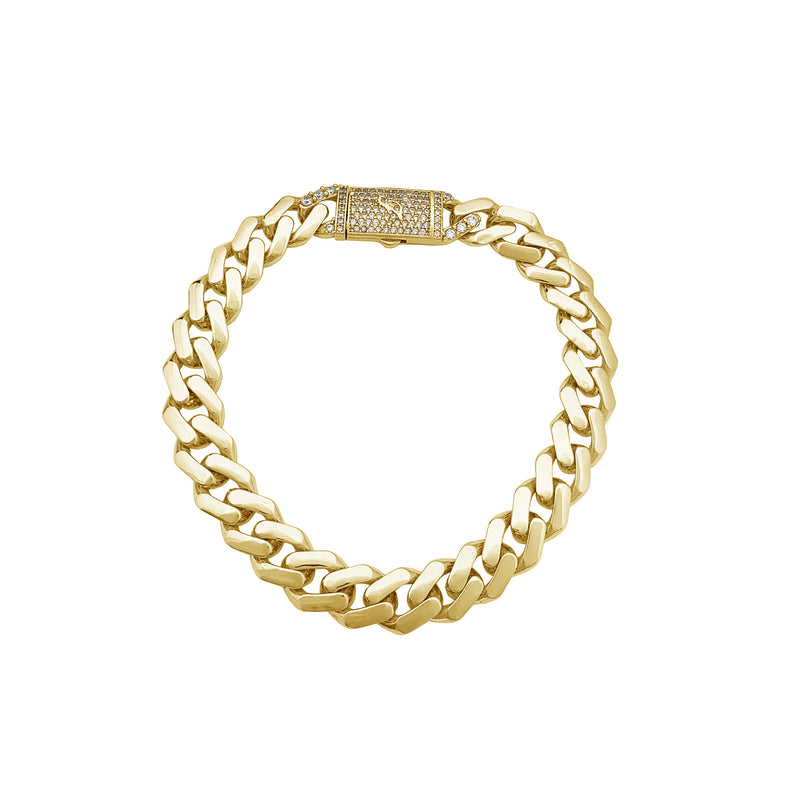 Lightweight Monaco Yellow Iced-Out Lock Anklet (14K)