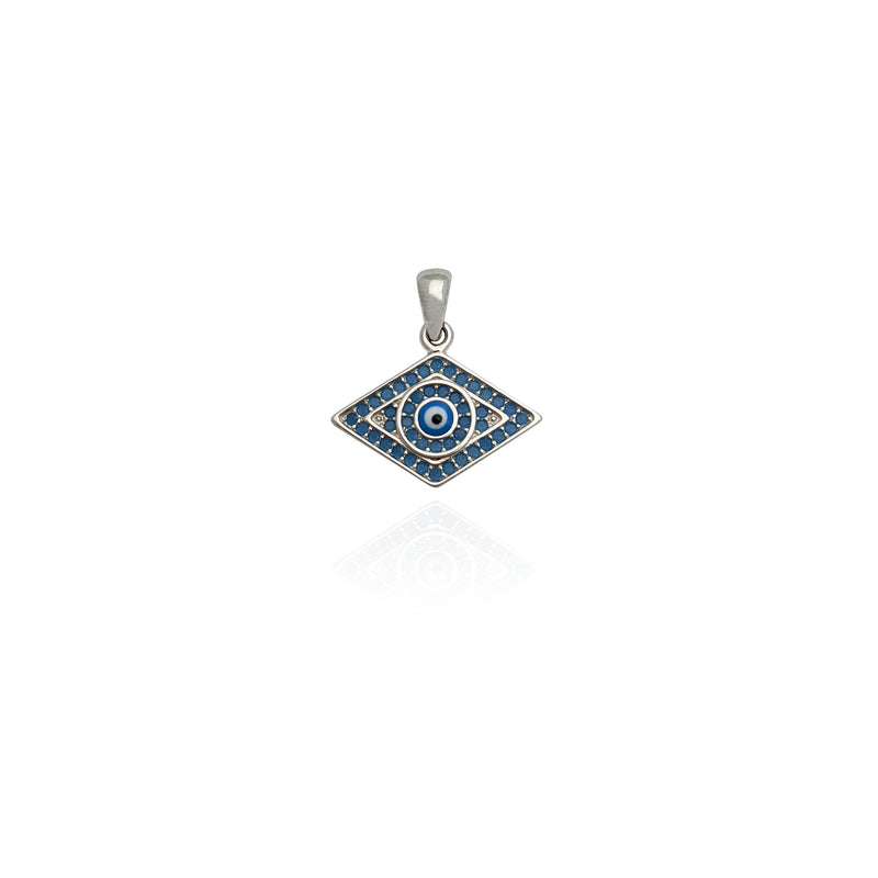 Rhombus Evil Eye CZ Pendant (Silver) New York Popular Jewelry