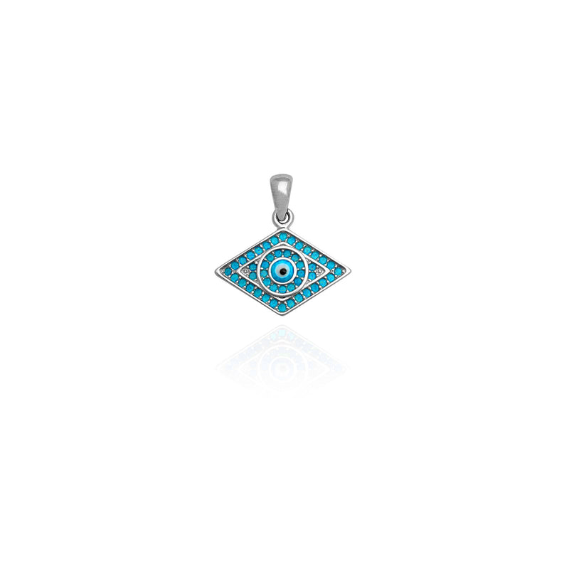 Rhombus Evil Eye CZ Pendant (Silver)