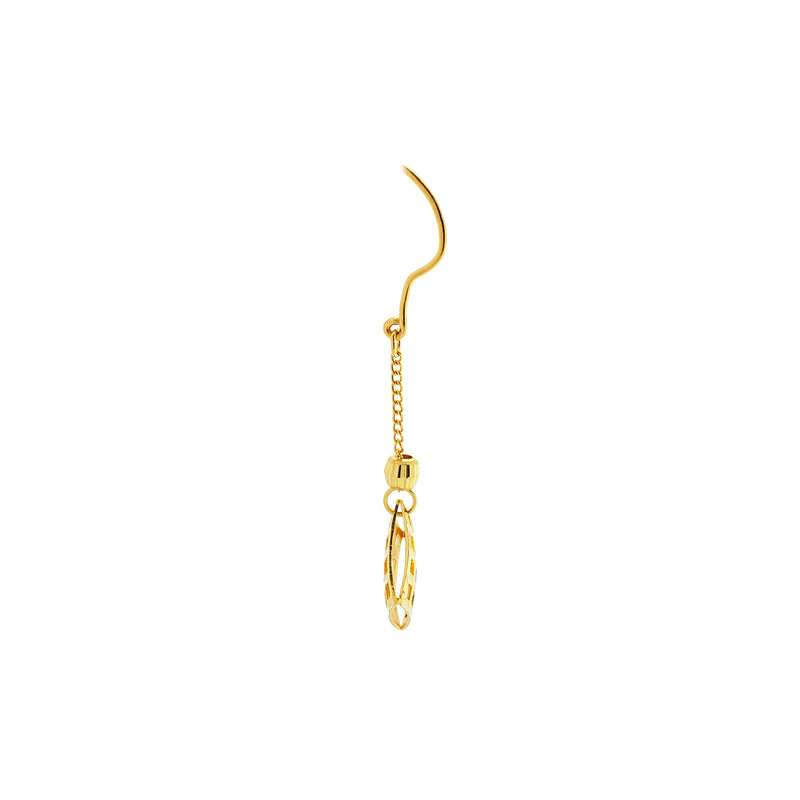Rhombus Filigree Puffed Dangling Earring (24K)