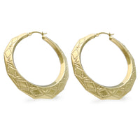 Rhombus Style Hoops Earrings (14K) Popular Jewelry New York