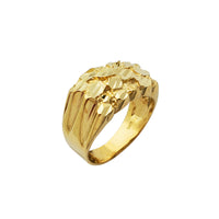 Ridged brilliant kesilgan Nugget uzuk (10K) Popular Jewelry Nyu-York
