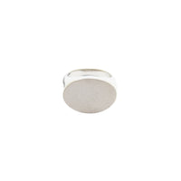 [Hollow] Brushed Finish Oval Signet Ring (Silver)