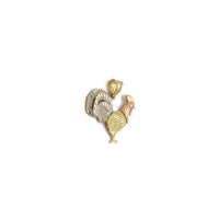 Rooster Pendant (14K) 14 Karat Tri Tone, Yellow Gold, White Gold, Rose Gold, Popular Jewelry New York