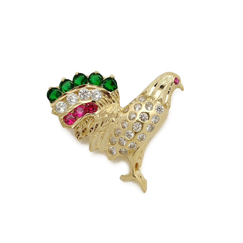 Mexican Fanfare Rooster Pendant (14K)
