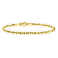 Solid Diamond-cuts Rope Bracelet (10K).