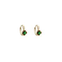 Zirconia Rose Huggie Earrings (14K)