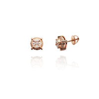 Rose Cushion Stud Earrings (Silver) New York Popular Jewelry