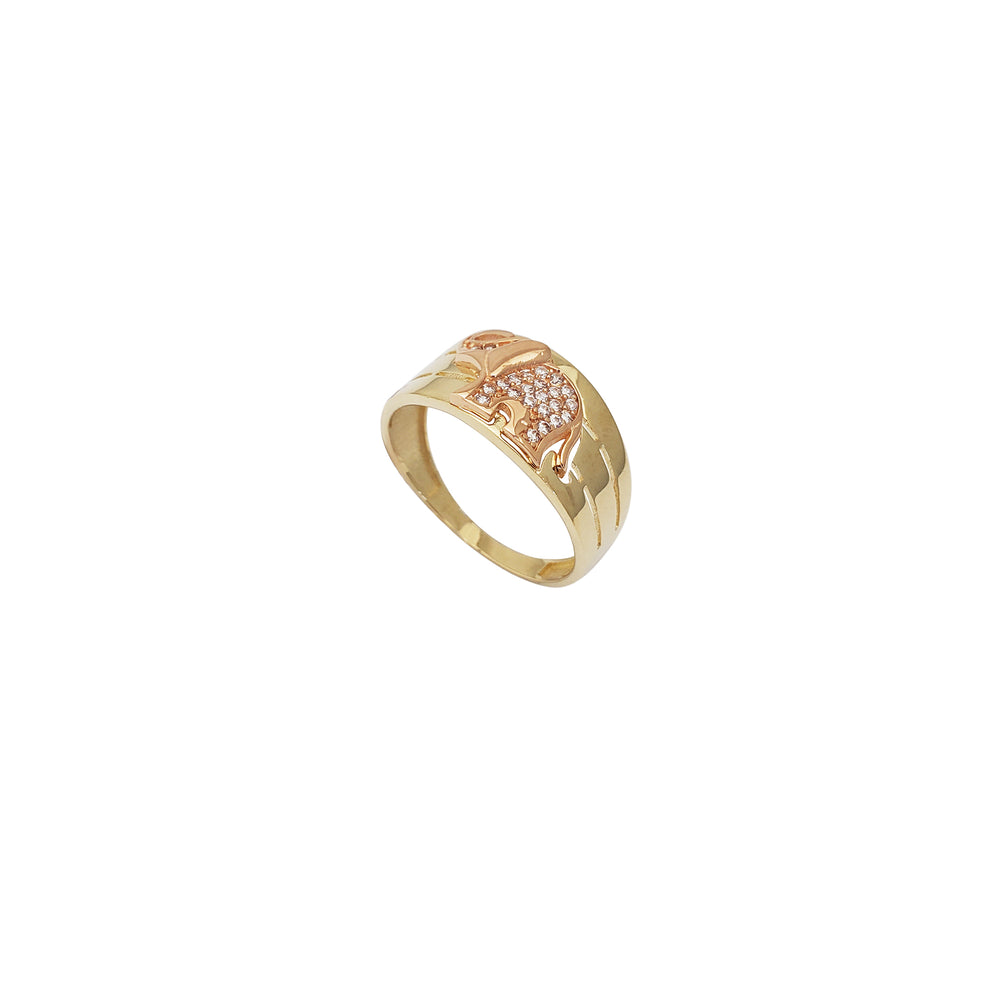 Rose Elephant CZ Lady Ring (14K).