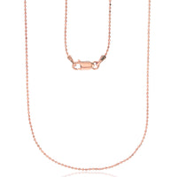 Kuglični lanac od dijamantnog rezanog ružičastog zlata (14K)