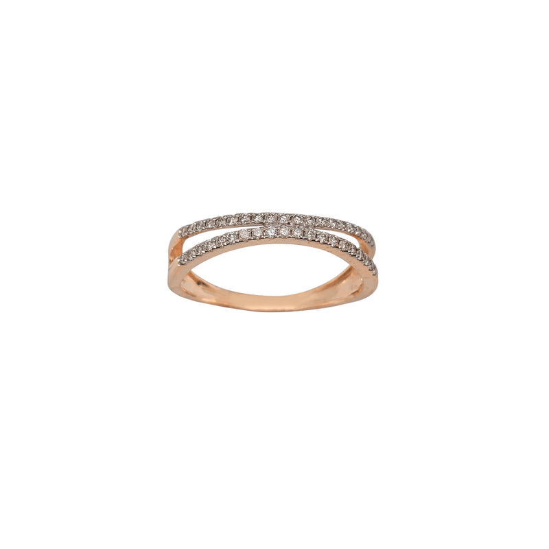 Diamond Two-Row Pave Ring (14K) Popular Jewelry New York