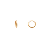 Awọn Afikọti Gold Gold Plain Huggie (14K) Popular Jewelry Niu Yoki