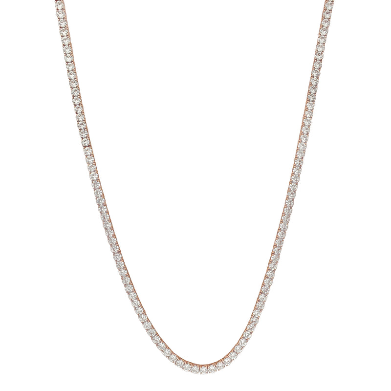 Round CZ Tennis Chain (Silver) Popular Jewelry New York