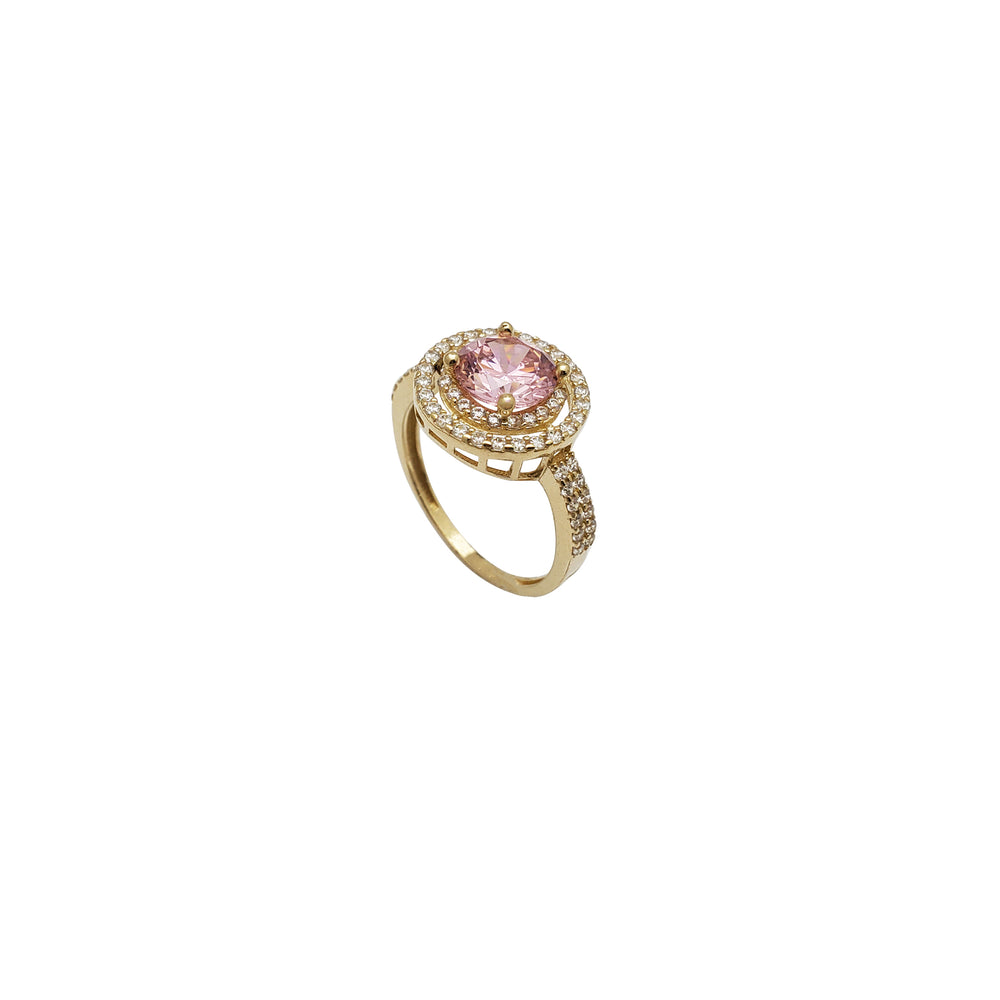 Round Gemstone CZ Lady Ring (14K).