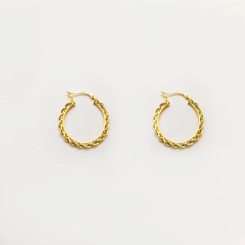 Round Rope Hoop Earring (10K) Popular Jewelry New York