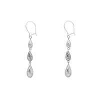 Round Silhouette Teardrop Shaped Hanging Earrings (14K) Popular Jewelry New York