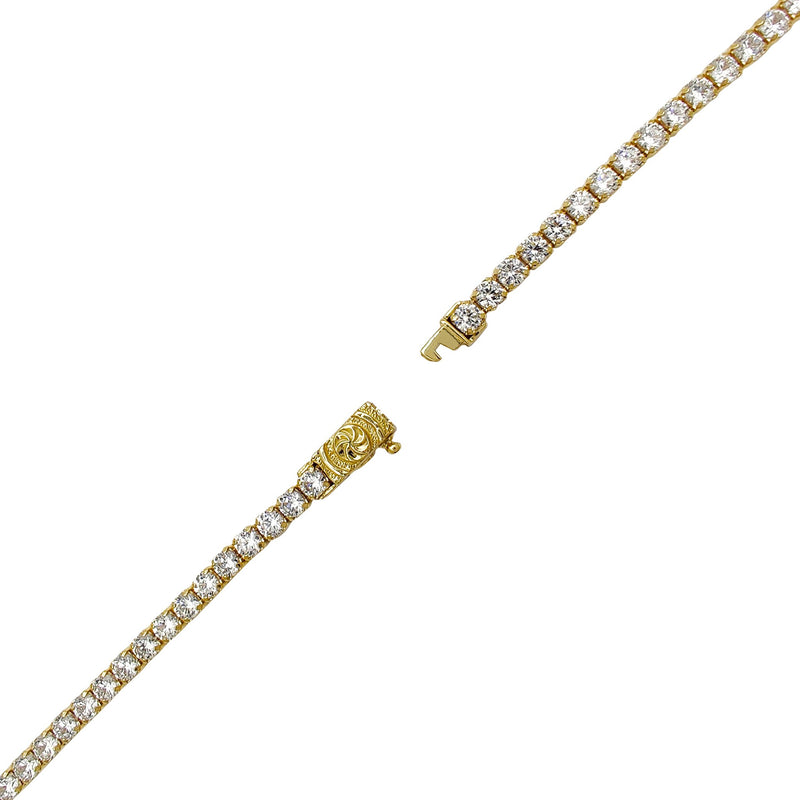 Round Tennis Zirconia Chain (14K) Popular Jewelry New York