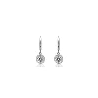 Round Hanging CZ Earrings (14K)