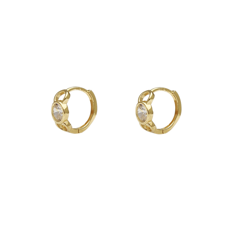 Rounded Sideways Bowtie Huggie Earrings (14K) Popular Jewelry New York