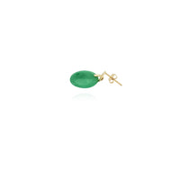 Zaoblené náušnice z nefritu (14K) v New Yorku Popular Jewelry