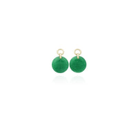 Rounded Jade Earrings (14K) Niu Yoki Popular Jewelry