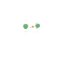 Aretes Redondos de Jade (14K) Nueva York Popular Jewelry