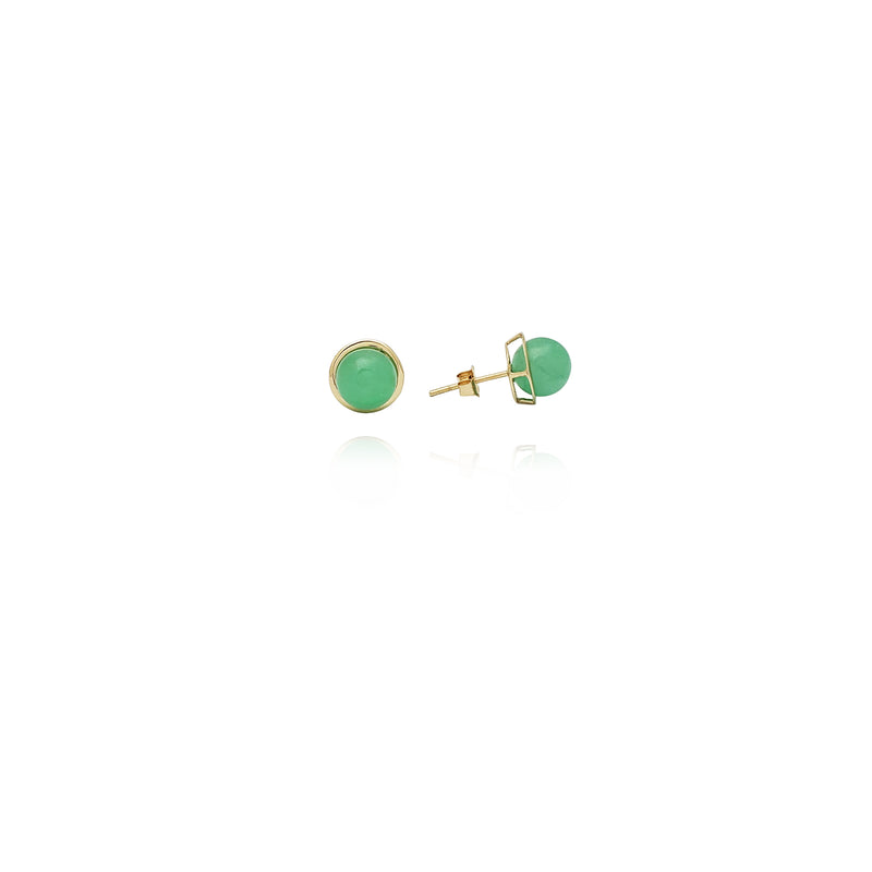 Rounded Jade Earrings (14K) New York Popular Jewelry