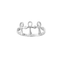 Row of Ankh Ring (Silver) Popular Jewelry New York