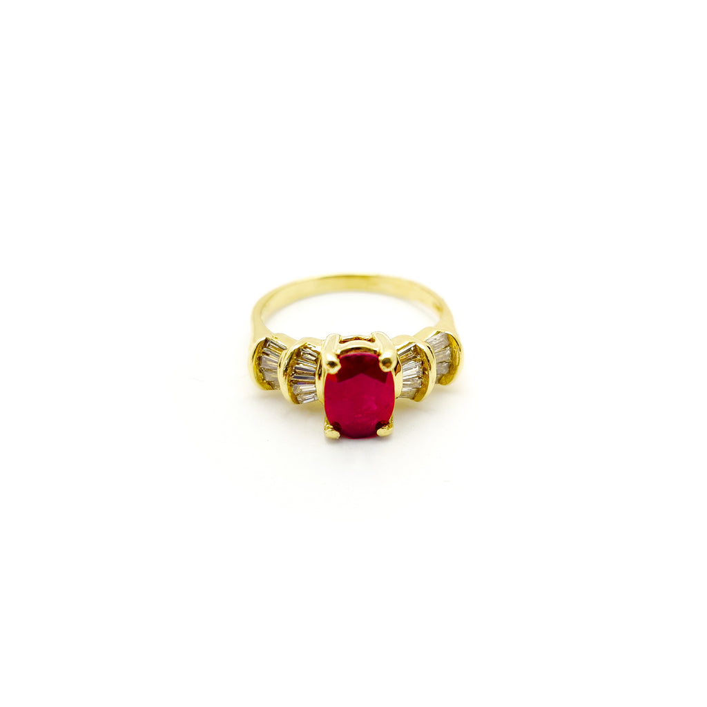 Ruby Ribbon Diamond Baguette Ring (14K) – Popular J
